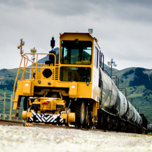 A Titan Trackmobile Pulling Cars